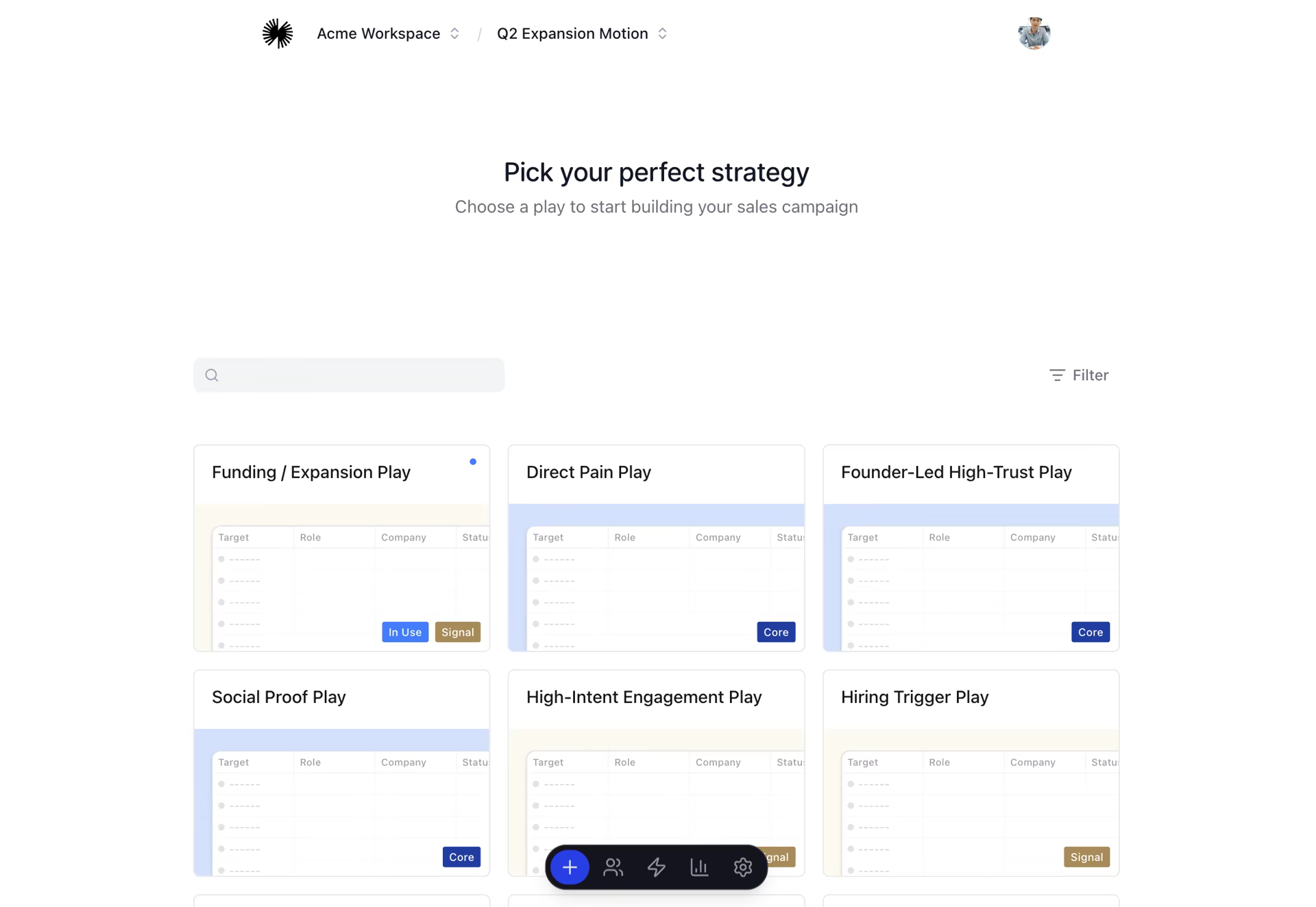 Plera play library showing ready-to-run outbound strategies